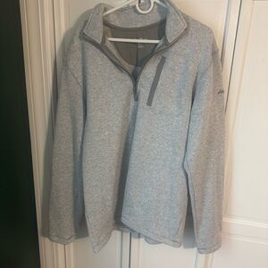 Eddie Bauer Men's Light Gray Zip-Up Sweater